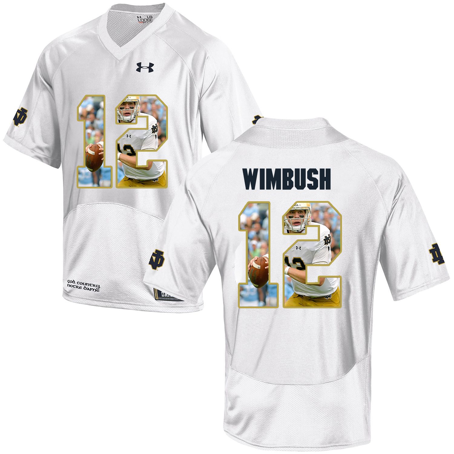 Men Norte Dame Fighting Irish #12 Wimbush White Fashion Edition Customized NCAA Jerseys->->Custom Jersey